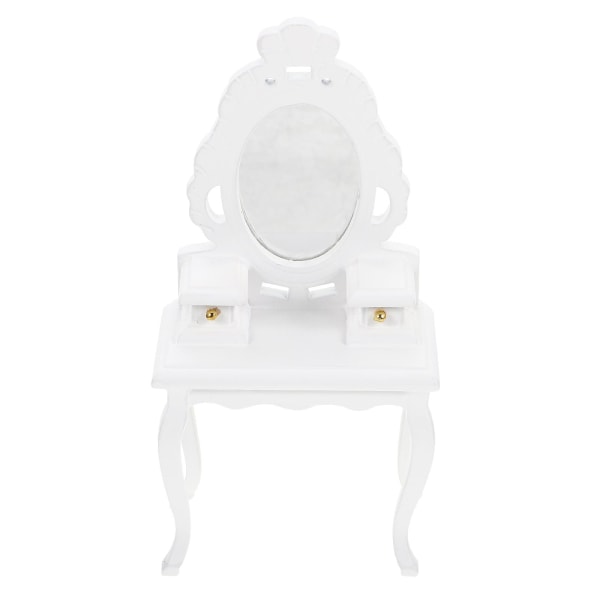 Tømmerhytte Ornament Skrivebordsdekorasjon Miniatyr Soveromsbord Mini Hus Sminkebord Modell Mini H White 15x7.8cm