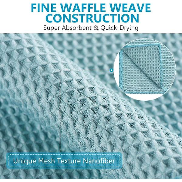 Vævede Håndklæder, 30x30cm Mikrofiber Waffle Vævede Tørrehåndklæder Til Bilinteriør, Køkken Hjem, Universelle Stribefri Mikrofiber Rengøringsklude (5stk Li