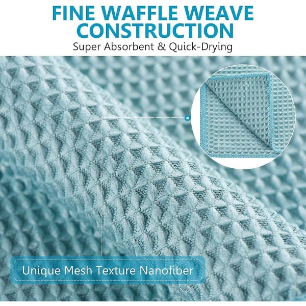 Vevde håndklær, 30x30cm Mikrofiber Waffle Vevde Tørkehåndklær For Bilinteriør, Hjemmekjøkken, Universelle Striefrie Mikrofiber Rengjøringskluter (5stk Li