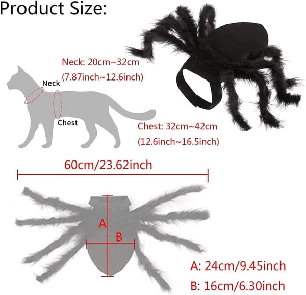 Halloween Edderkoppekostume til Hund Kat, Halloween Kattekostume til D