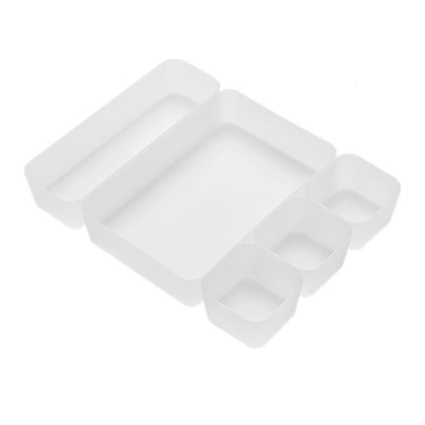 5st Låda Kosmetisk Organizer Plast Skrivbord Förvaringslåda Smink Smycken Brevpapper Bordsartiklar Clo