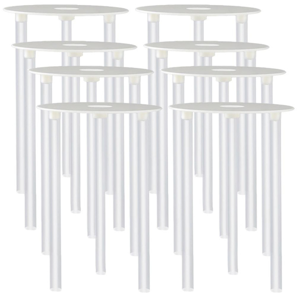 8 Set Cake Tier Stacking Kit Lagerad Kakseparatorplattor Kakstödstavar Lagerad KaktillbehörW White 23X20CM