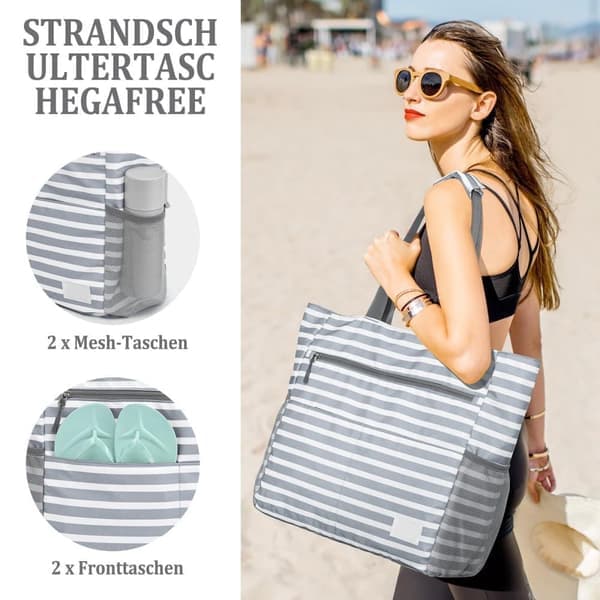 Large Capacity Waterproof Foldable Beach Bag - Multifunctional Shoulder Bag for Shopping and Vacation