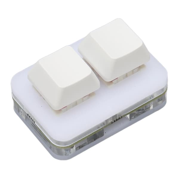 USB 2-tasters minitastatur Tilpasset RGB LED-baggrundsbelysning Makroprogrammeringstastatur til Windows til OS X til Linux Hvid