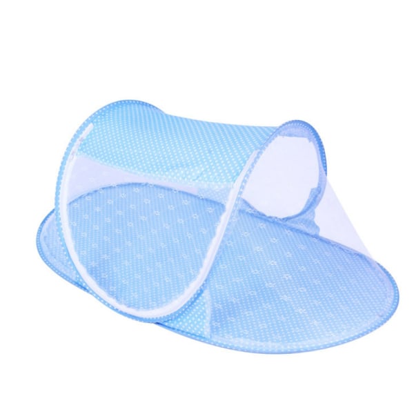 Blått myggnett for babyseng, sammenleggbart babymyggnett Babysengetøy Bærbart babymyggnett for sommerutstyr til E