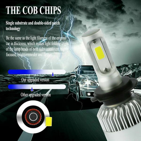 1 Pair H7 LED Fog Light Conversion Kit DRL 6000K White Bulbs