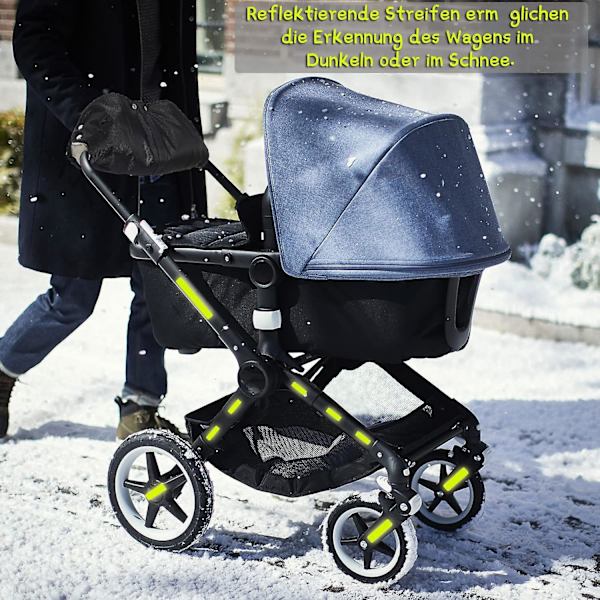 Håndvarmer, Håndvarmer, Håndmuffe med Fleece Innside, Pustende, Vanntett, Vindtett, Universal Størrelse for Barnevogner, Vogner