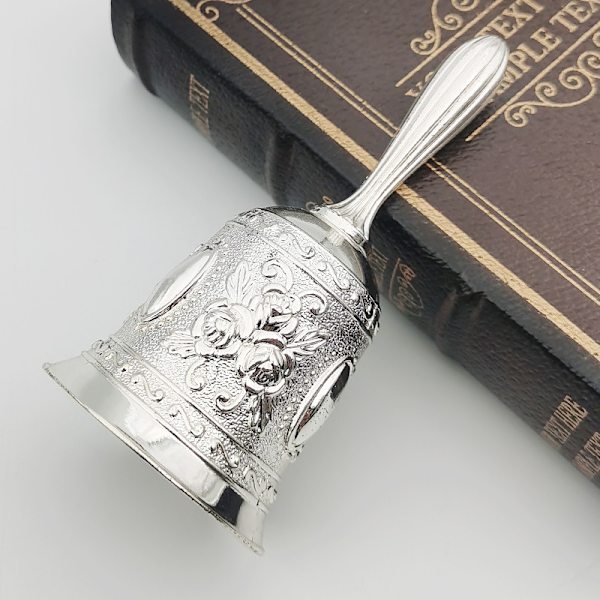 Hållbar Metall Handklocka, Zink Legering Handklocka, för Klass (Silver Carved)