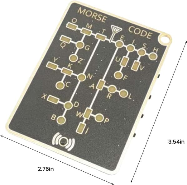 Morse Training Card Pro, Portable Interactive LED Telegraph Trainer with Signal Buttons, Audiovisual Feedback & Recording/Playback Function
