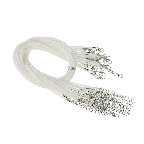 100 stk. 1,5 mm Voks Snøre Halskæde Rem DIY Hængende Reb Smykketilbehør Sling DIY Vedhæng (hvid) Hvid 0,15*50 cm