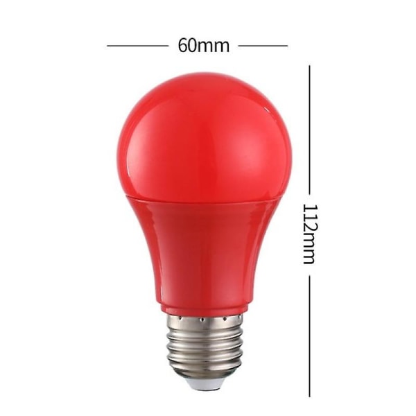 E27 Led 3w färgglad glödlampa, färgglad golfbollslampa, rödfärgade klotljus, paket med 10