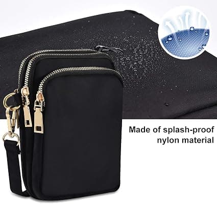 Dam Crossbody-väskor, Nylon Telefonplånbok, Justerbar 3 Lager
