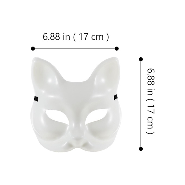 4 st DIY Handmålade Masker Halv Ansikte Rävmask Blank Mask Festtillbehör Vit 17,5X17X7CM