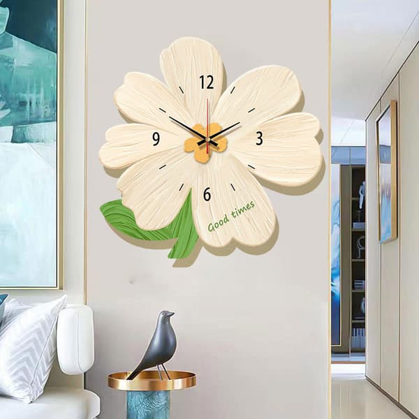 Väggklocka Dekorativ LED Hängande Klocka Modern Blommig Hängande Klocka Lämplig för Vardagsrum Sovrum Studierum Kontor 30x30cm