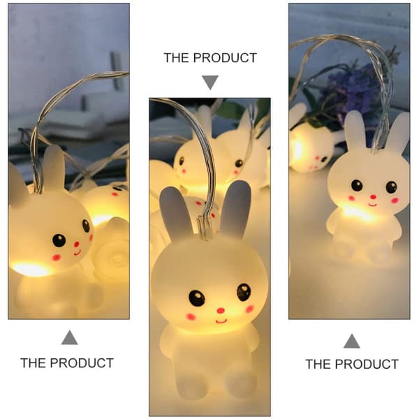 Easter Bunny LED String Lights Rabbit Shaped Fairy Lights Battery Operated String Lights (Battery Not Included)