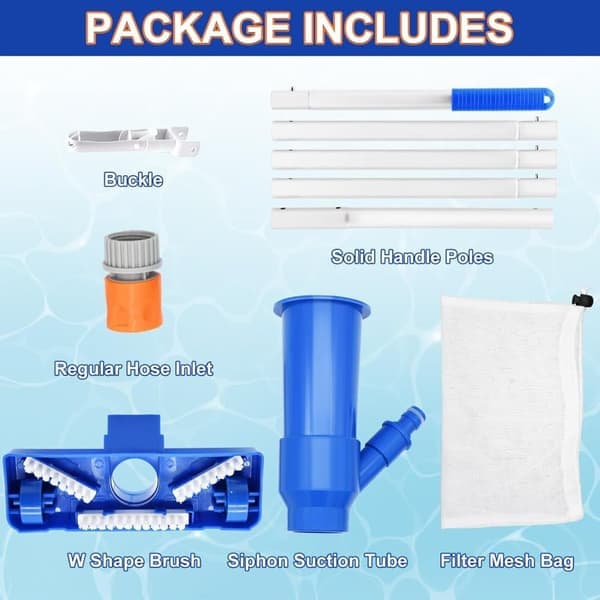 Pool Cleaner with Telescopic Pole and Brush Head – Efficient Pool Bottom Cleaning