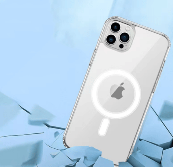 1-pack iPhone 15 PLUS magnetiskt skal, transparent och trådlöst