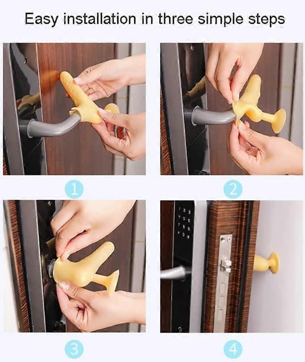 Thickened Rubber Door Stop, Anti-static Door Handle, Wall Protector Anti-collision Pad (Blue)