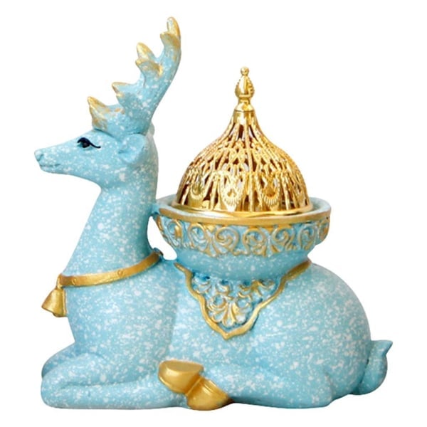 1/2 Elefantstatue Røgelsesbrænder Røgelseskar Røgelsesholder til Lyseblå 11,5x5,5x12,5cm 1 Sæt