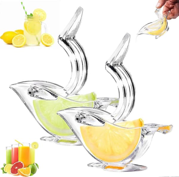 Bird brand lemon squeezer 2-pack manual lemon squeezer transparent acrylic lemon slice press kitchen bar