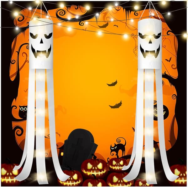 2 stk Halloween-dekoration, 1,8 m Halloween-vindpose, egnet til