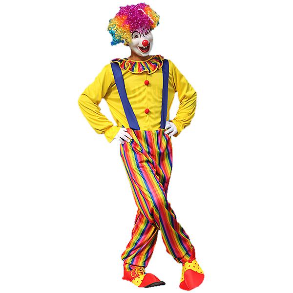 Carnival Clown puku Halloween Masquerade aikuisten klovniasu puku miesten juhliin - koko 4xl (zc-002 5XL