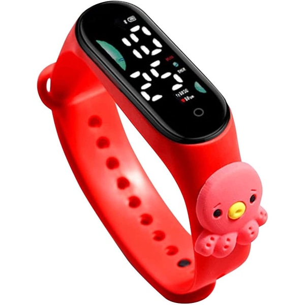 Led Digital Watch, Cartoon Waterproof Silikon Armband Watch, Electronic Sport Digital Watch For Tonåringar Barn bläckfisk