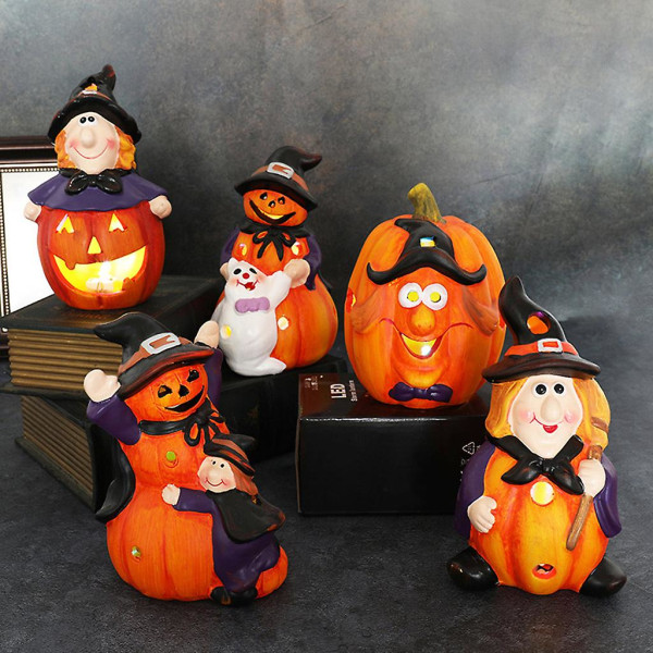 Halloween-pöytävalaisin keskelle, lomajuhlat, kotikutsu, koristeet, seisova kurpitsa