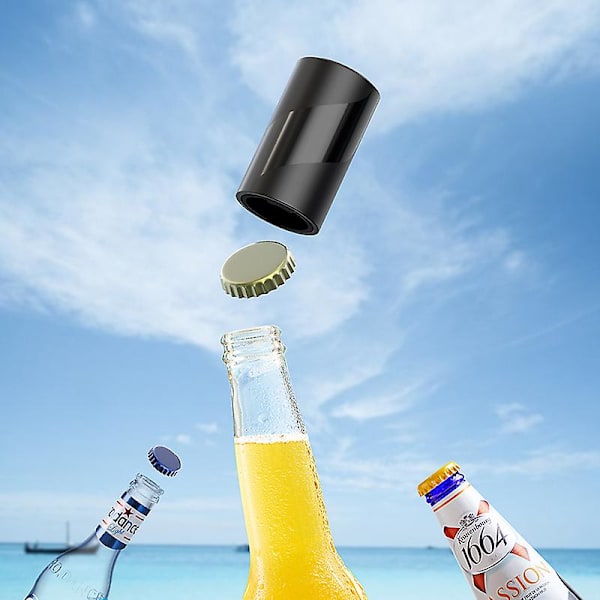 Rostfritt Stål Ölflasköppnare Automatisk Kökstillbehör Öl Soda Kapsyl Rödvin Flasköppnare Bartillbehör Köksverktyg