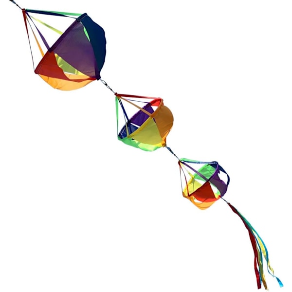 62\" Motevindesokk Vindspinner Regnbue Dragesokk Flagg Hagegård Dekorasjon 3D Lang Hale Farge Flyte