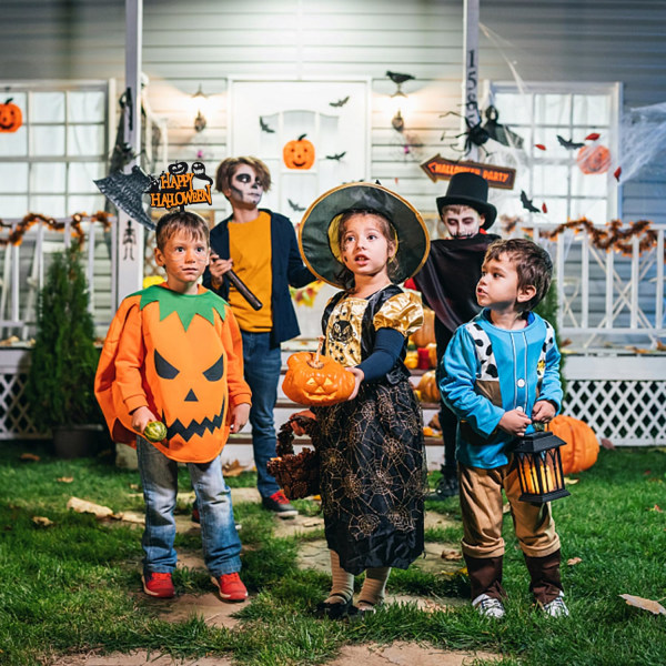 Halloween Pandebånd - Eksklusiv Gul 'Happy Halloween' Slogan Hat Hårtilbehør Pandebånd til Kvinder og Drenge Pandebånd B