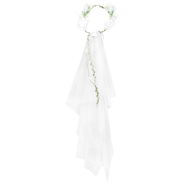 Brudgomhodeband BryllupsSlør Brud Blomster Blomsterkrans Slør Blomsterkrans Hodebånd Hodebånd SlørWhit