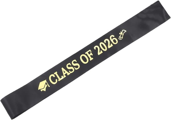 Konfirmasjonsskjerf Stole Én Unisex Størrelse Svart 2026 Stoff for Studenter