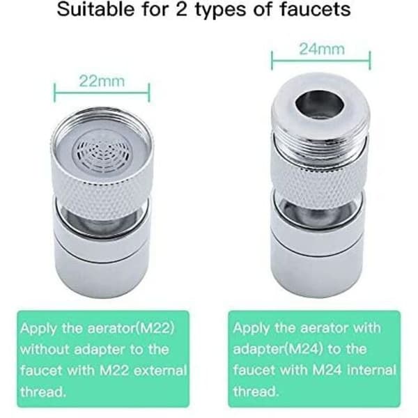 Brass Faucet Aerator, 360° Rotatable, 2 Adjustable Modes Kitchen