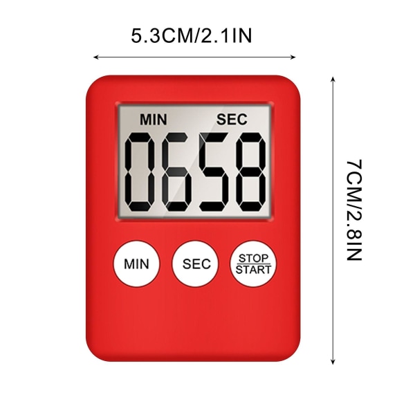 Keittiöaika Digitaalinen Magneettinen Ruuanlaitto Leivonta LCD Alaspäin Ylös Kova Hälytys Alaspäin Hälytys Magneetti Kellon Unikello Keittiö Red