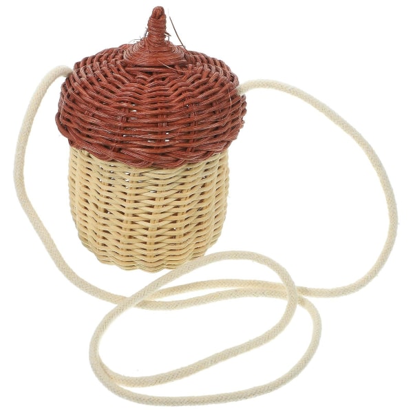 Sivulaukku Naiset Ristiriimu Uutuus Ristiriimu Laukku Lapset Rattan Laukku Kasvi Muotoinen Lompakko Ristiriimu Kori B Assorted Color 10X10X7CM
