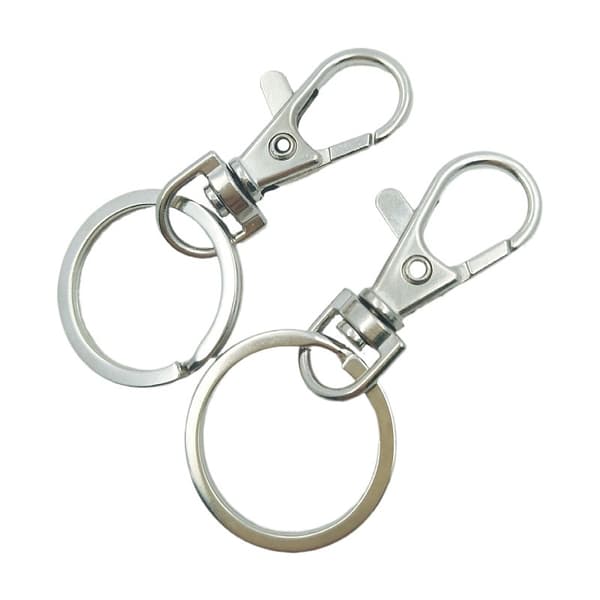 25-pack nyckelringshakar med 25 mm diameter ring, 360 graders S