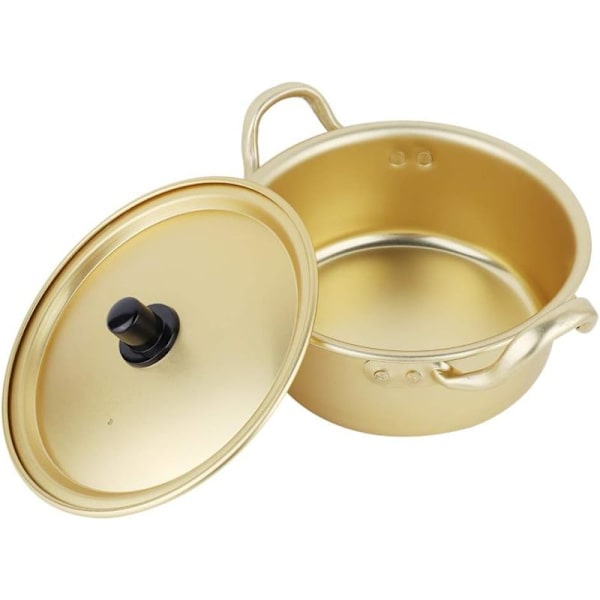 Korealainen Nuudelipata, Keltainen Alumiiniseoskeittopata Ramen-Nuudelien Keittämiseen Nopea Pikanuudelikeitin Kotikeittiöön (16cm)