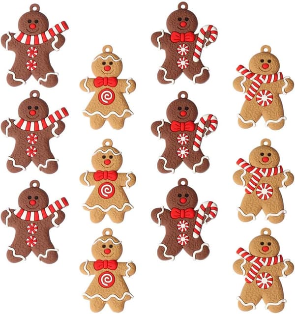 12 Gingerbread Man Ornaments Christmas Tree Decorations Christmas