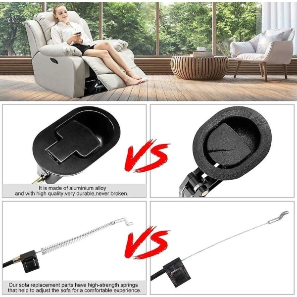 Aluminiumslegering Sofa Kabel 96cm Håndtag Hvilestol Udskiftning Universal Lænestol Reservedele Nem installation Til Sofa Hvilestol Hvilestol Relax Stol - B