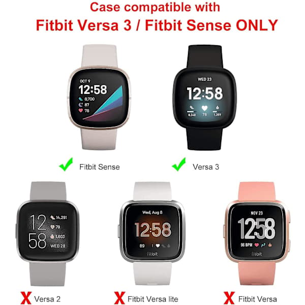 Screen Protector Compatible Protective Case TPU Shockproof Bumper Case for Versa 3/Versa Sense