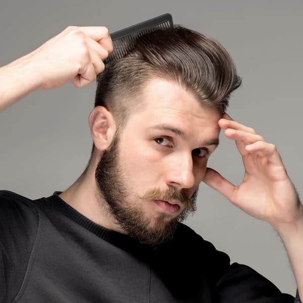 Professional Clipper Combs 6-Pack Flat Top Styling Combs for Stylists and Barbers Black White Red Set