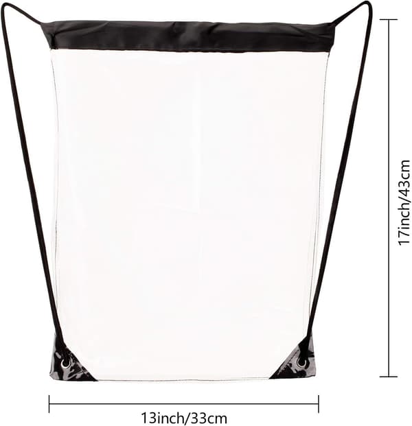 Transparent Drawstring Bag 2-pack Waterproof Small Clear Bag For Stadium Yoga Dance Travel