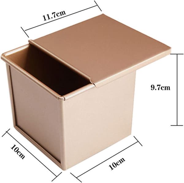 Bakformar, Non-Stick Water Cube Toast Mold Box med Slidin