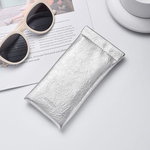 PU Leather Glasses Case - 3-Piece Soft Portable Protective Case with Automatic Closure