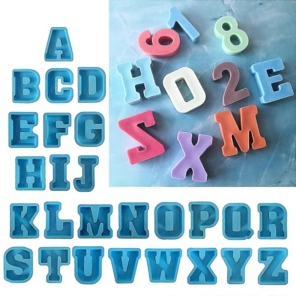3D-bogstaver silikoneform epoxyharpiksform håndværkstilbehør non-stick
