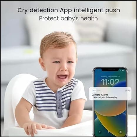 Smart Babymonitor – 3MP Gråtedeteksjon & Digital Grensevarsling | 2K UHD | WiFi-kamera med app + Toveis lyd