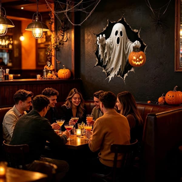 Halloween Spooky-Themed Wall Decals for Home Decor, Halloween 3D Wall Decals - F