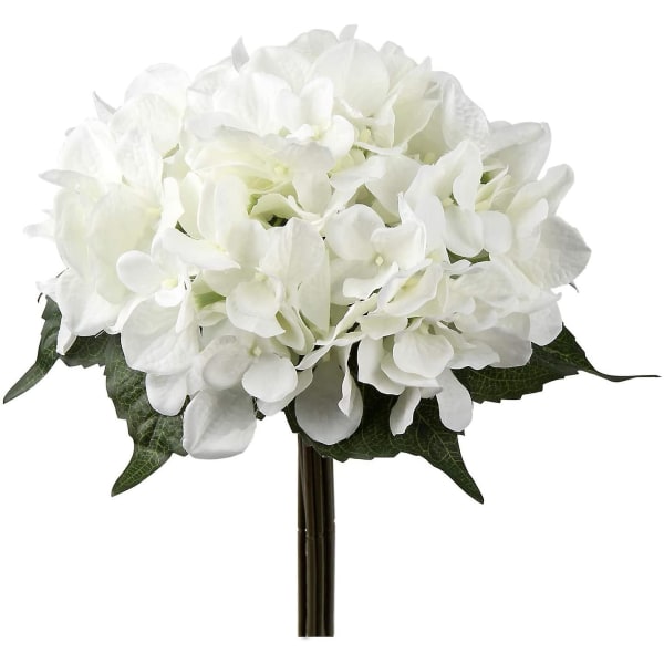 Artificial Wedding Flowers Fake Flowers Faux Hydrangea Bouquet Flower Arrangements Diy Floral For Home Garden Decoration 1 PackWhite