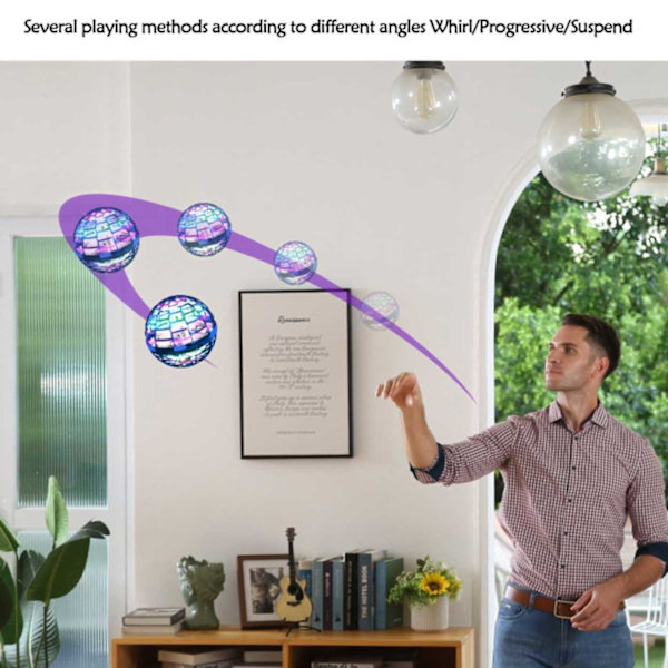 Flydende Bold Legetøj Boomerang Flyvende Bold Orb Udendørs Leg Blå 12